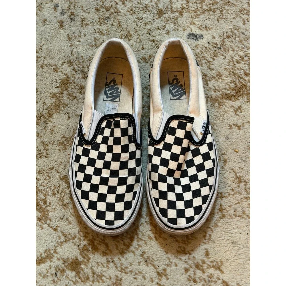 VANS Classic Slip On Checkerboard Black White  Athletic Sneaker